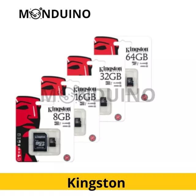 Kingston micro carte mémoire carte SD 8 , 16 , 32 , 64go  MicroSDCS2 Classe 10