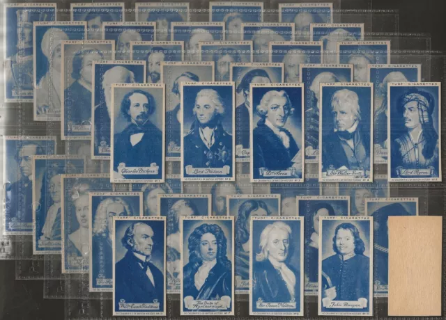 Carreras Turf Slides-Full Set- Celebrities Of British History 1951(Cut 50 Cards)