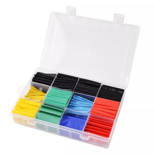 800PC Heat Shrink Tubing Tube Sleeve Car Electrical Assorted Cable Wire Wrap Kit 2