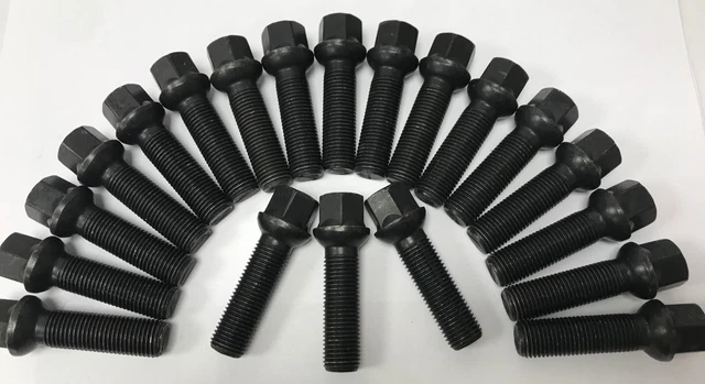 X20 Black Skoda OEM Alloy Wheel Bolts For Original Wheels M14 X 1 5