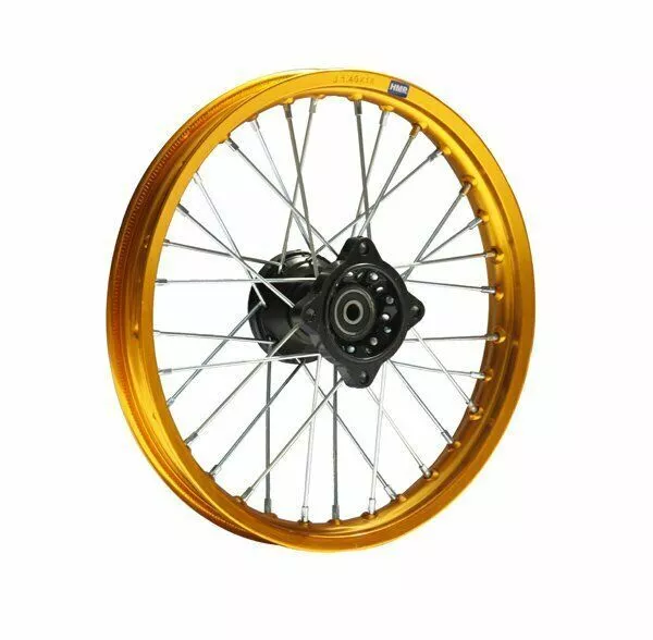 HMParts Alu Felge eloxiert 14 Zoll vorne gold 12 mm Typ2 Pit Dirt Bike Cross