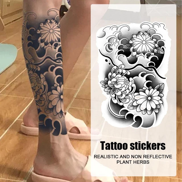 Tattoo Cover Up Ärmel – 2 Stück, Lycra-Elastik, Schwarz/hautfarben, Für Arme & Beine