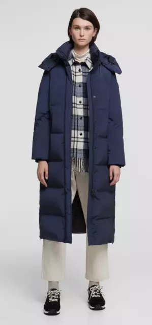 Woolrich Aurora Water Repellent Long Puffy Down Parka - Melton Blue - L