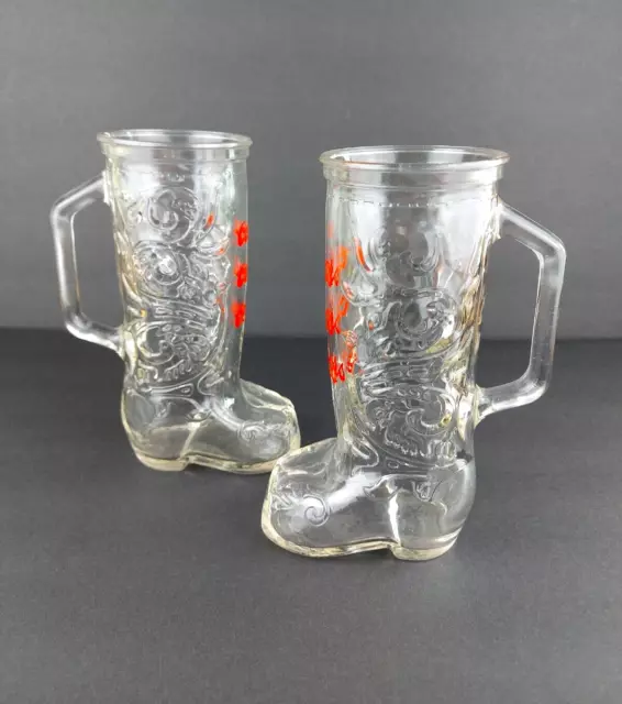 VTG Coors Coors Coors 8" Tall Beer Cowboy Boot Stein Mugs Press Glass Barware 2