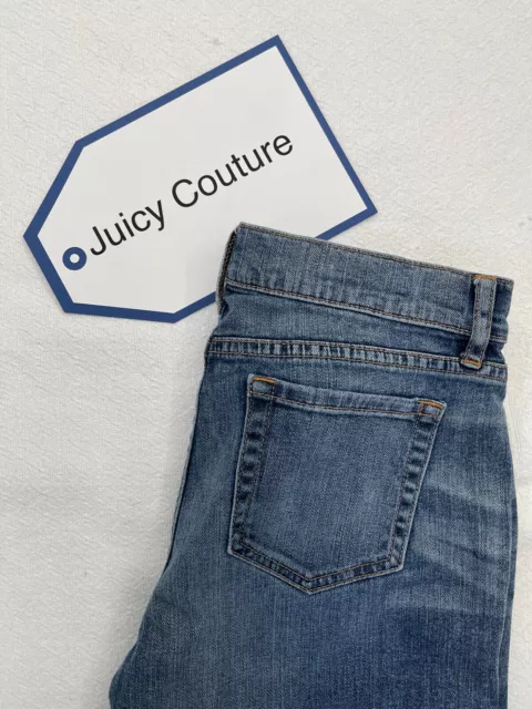 Juicy Couture Women's  Flared Wide Leg Jeans Size 28 Flap Front Pockets