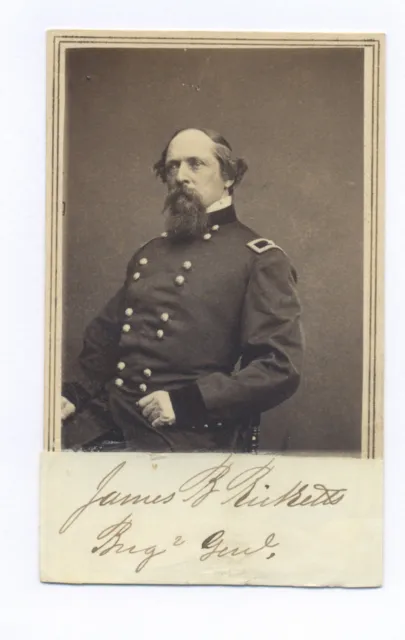 General James B. Ricketts Signed Civil War Cdv Photo From Gen. Crosman Album