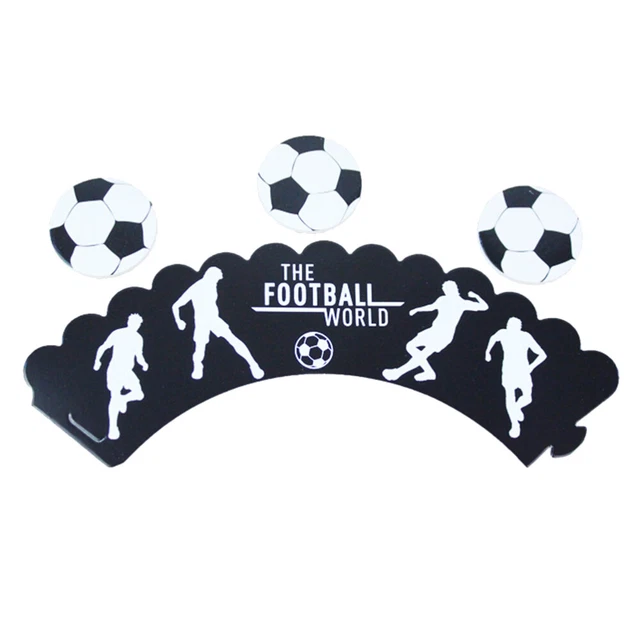 12 pz forniture feste calcio involucri cupcake carta decorazioni torta calcio