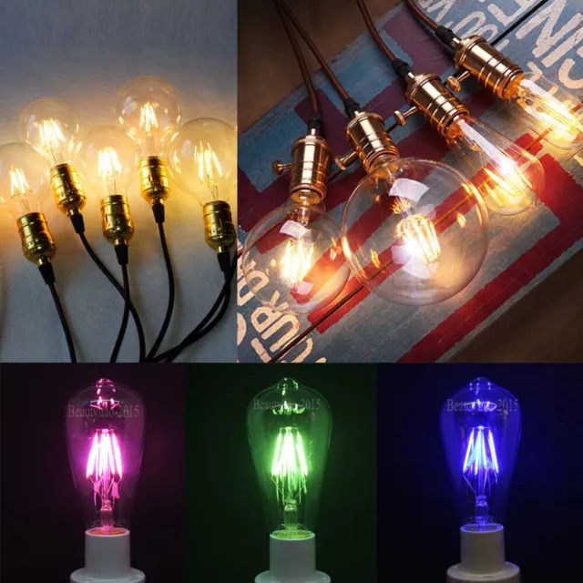 E27/B22 2/4/6/8W LED Filament Retro Edison Bulbs Antique Indoor Lights 220V Lamp