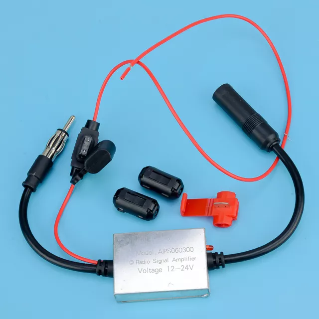 Car FM AM Radio Adaptor Signal Antenna Aerial Amplifier Amp Booster