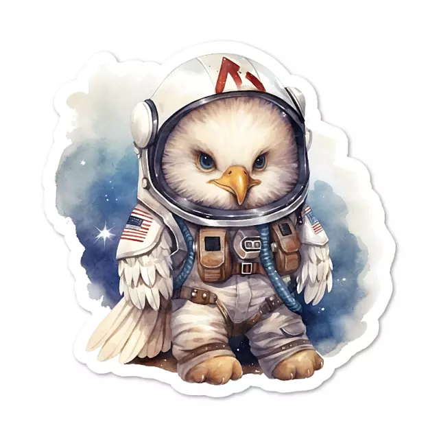 Astronaut Eagle Vinyl Decal Sticker, Water Resistant, Indoor Use, 2 Sizes