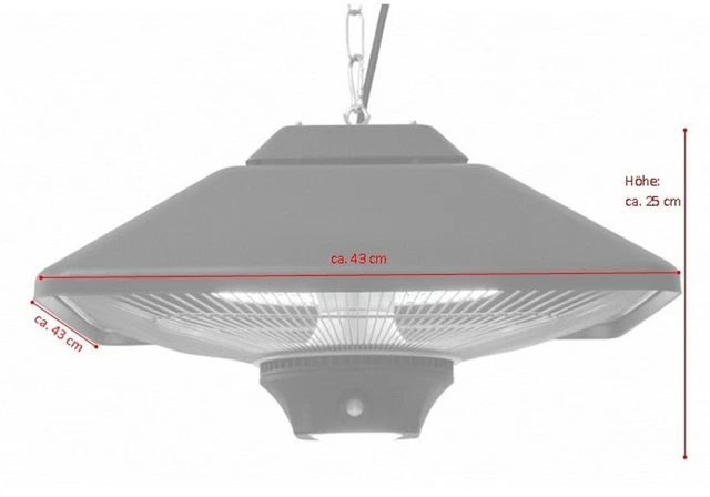 Elektrische Terrassen MIRA Heizstrahler Balkonheizer Zeltheizer Infrarot 2000 W 2