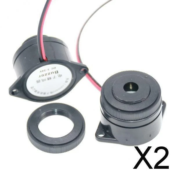 2X DC12V 24V Electronic Piezo Buzzer Active Buzzer Continuous Buzzer with Wire