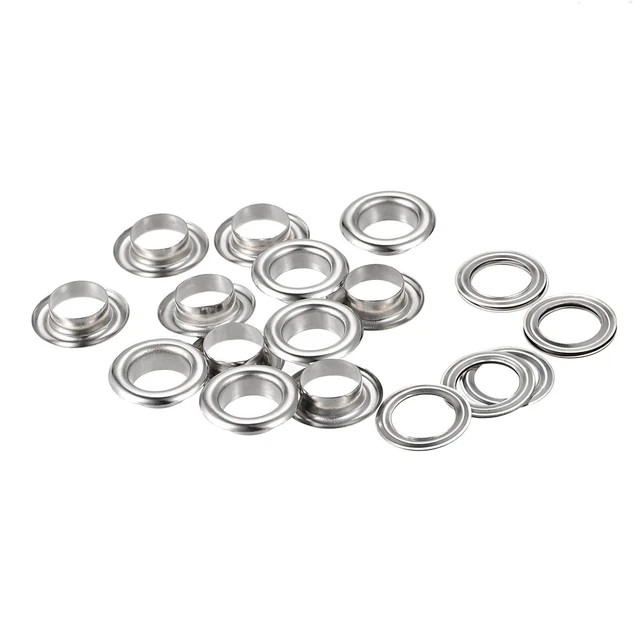 100 ud. Ojales con lunas 20 x 12 x 5,5 mm hierro plata tono