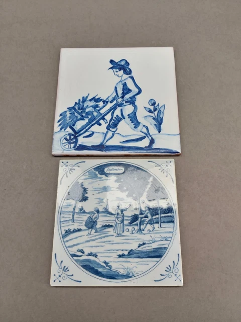 Two Delft Style Ceramic Tiles.