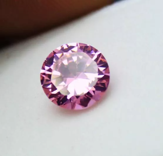 Certified 8-9 Ct Wonderful Round Cut Ceylon Pink Sapphire Gemstone Ring Size ASB 3