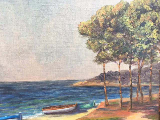 Tableau Saint Tropez & Près De La Forteresse - Peinture à L'Huile Sur Panneau, 1926, École Française