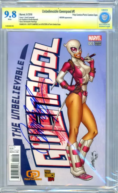 Gwenpool #1 - Paris Comic Expo Variant - signiert von J.S. Campbell - CBCS 9.8