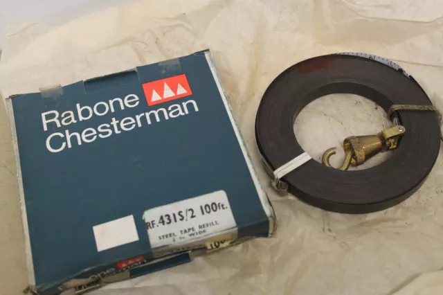 Rabone Chesterman RF. 431S/2 100ft Black Steel Tape Measure Refill 1/2" Wide