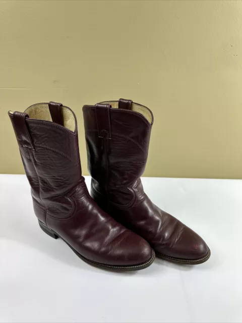 Justin L3068 Size 8.5B BURGUNDY Cowgirl Boots Used USA Made