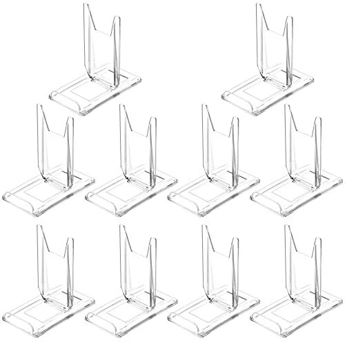 TERDEWE 10 Sets Adjustable for angle Acrylic Display Stand for Plate,