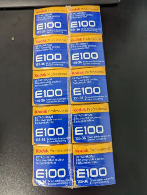 10 Rolls Kodak Pro Ektachrome E100 36 Exp Color Reversal Film