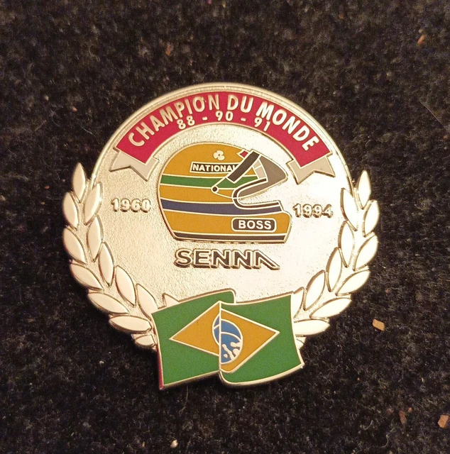 PIN'S F1 AYRTON Senna Champion Du Monde Formula One Argenté EUR 29,90