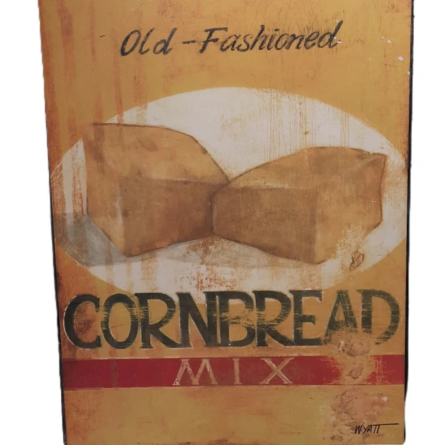 Decorative Old-Fashioned Cornbread Mix Wyatt Metal Sign Wall Décor Farmhouse