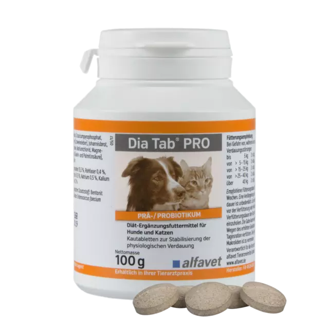 Alfavet Dia Tab Pro 50 Kautabletten 100g-(335,00€/1KG ) - Durchfall akut