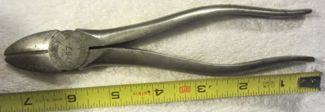 1950's Snap-On Tools Vacuum Grip # 87 Diagonal Side Wire Cutters Pliers Vintage