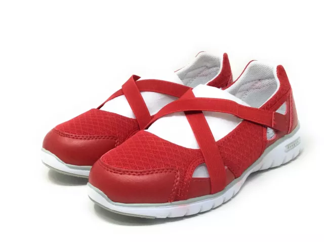 Propet Womens Travellite Mary Jane Flat Walking Shoes Red Size 6 2E(X) 2