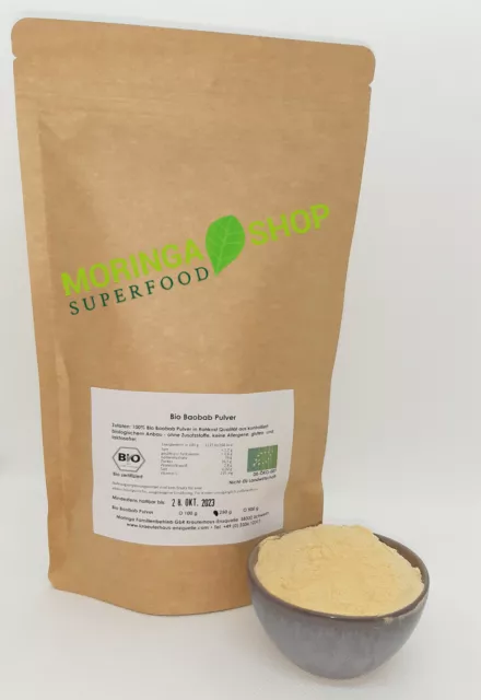 250g Bio Baobab Pulver - in Rohkost Qualität