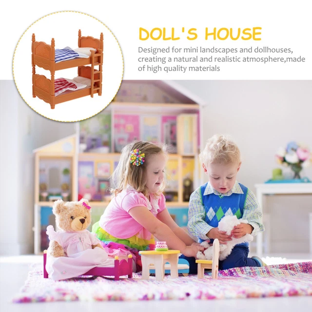 CHILDREN BEDROOM MODEL Wood Toys Doll House Furniture Miniature