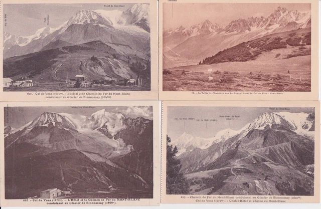 Lot 4 cartes postales anciennes CHAMONIX MONT-BLANC col de voza 3