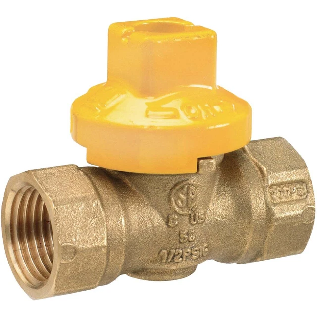 1 In. FIP x 1 In. FIP Brass Gas Ball Valve, 1-Piece Body 113-525  113-525 1 In.
