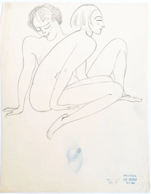 G.H.TRIBOUT   ""les 2 amies""  dessin original