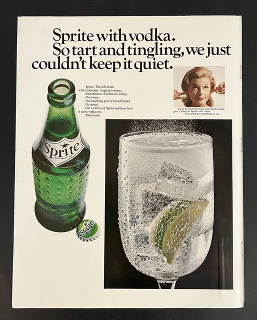 SPRITE 1967 LIFE Magazine Print Ad 13x11 Vodka Pop Soda Mixed Drink £13