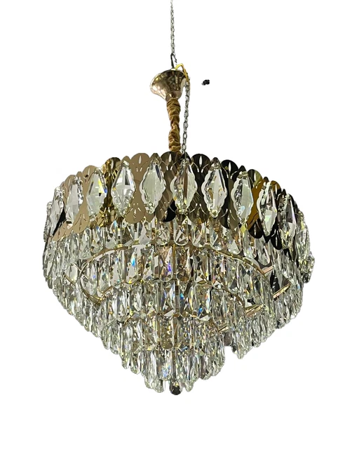 Pampille de lustre (1) en verre forme goutte à facettes 63 mm