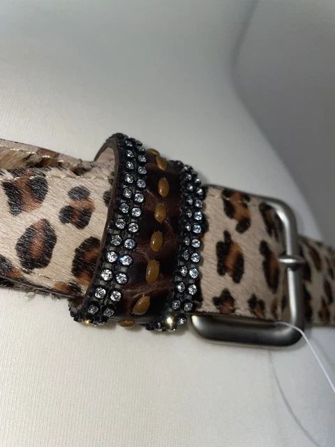 LADIES ALALUNA CALF Hair Leather Animal Print Rhinestone  display picture 3