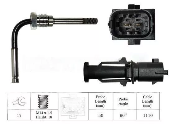 Intermotor Échappement Gas Capteur Température 27019 Remplacement 55197011,