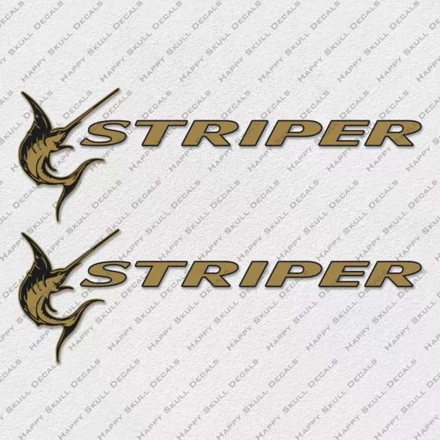 SEASWIRL STRIPER BOAT LOGO GOLD DECALS STICKERS Set of 2 22" LONG