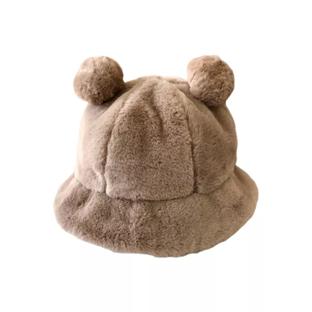 Women Winter Fluffy Plush Bucket Hat Ladies Warm Faux Fur Soft Fisherman  Cap Hat