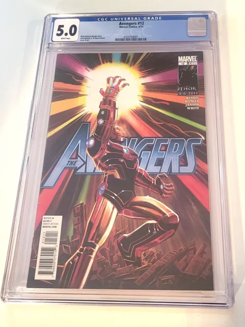 Avengers #12 Iron Man CGC 5.0 White Pages June 2011 6/11 Marvel Comics Book