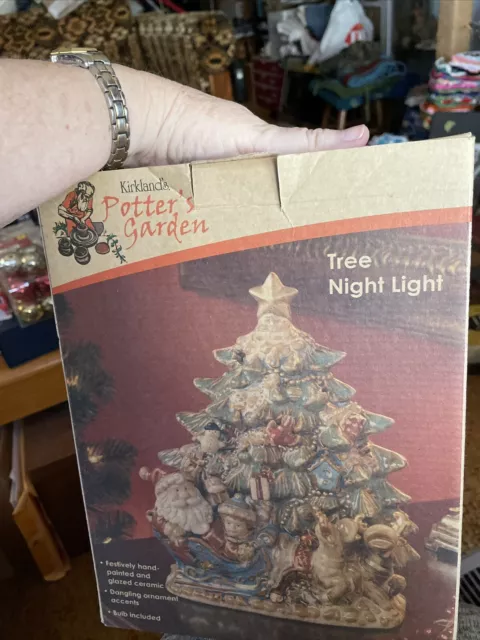 Kirkland's Potter's Garden Christmas Tree Tabletop Night Light Vintage