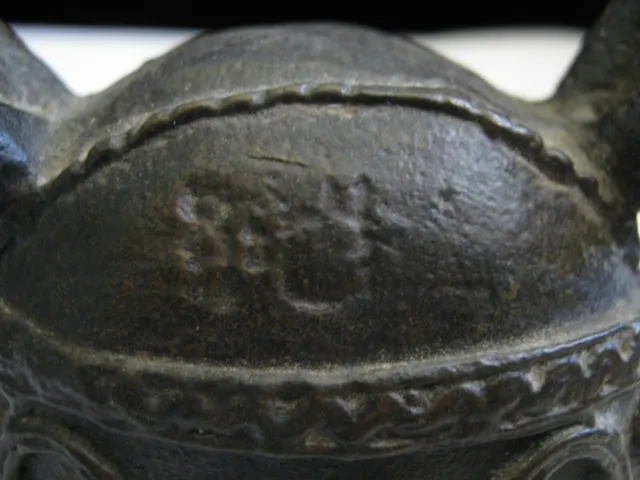 SIGNED Mid-Late 1800s MANDALAY hka-lauk Bronze BUFFALO BELL 3" x 2.5" x 1.75" 5