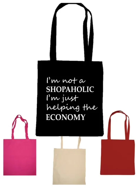 Borsa Shopaholic Eco Fashion Shopping Bag Divertente Trendy Compleanno Regalo Shopoholic