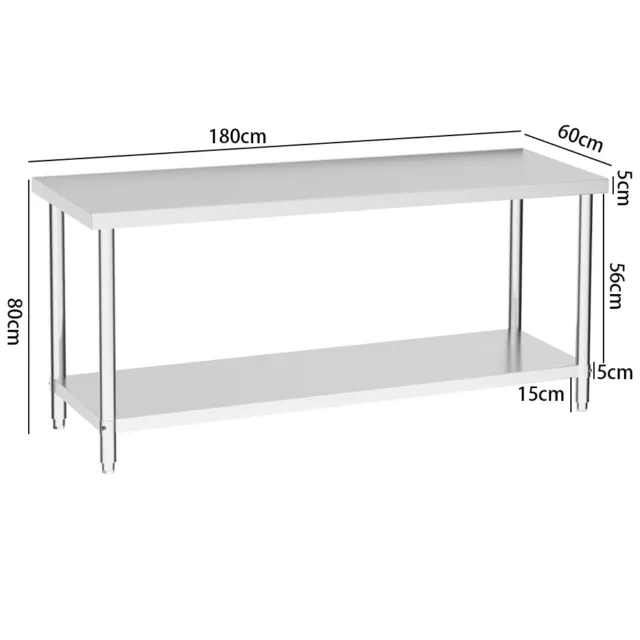 Stainless Steel Table Commercial Catering Prep Work Bench Kitchen Food Shelf UK