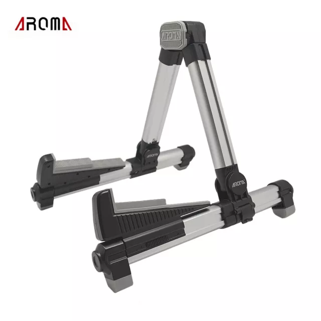 AROMA AGS-08 Folding Adjustable Universal String Instrument Guitar Stand U1P8