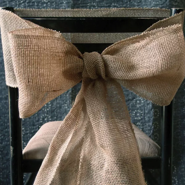 Natural Burlap Wedding Decor Chair Sash - 7 Inch Wide x 3 Yards