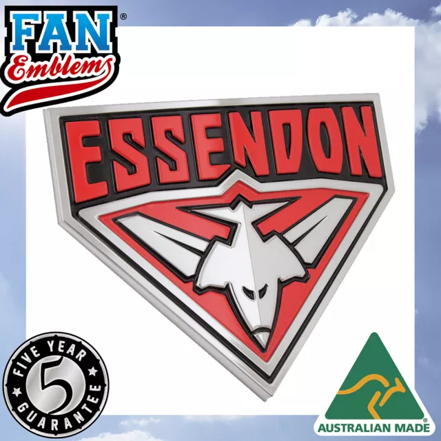 Fan Emblems Essendon Bombers 3D Chrome AFL Supporter Badge