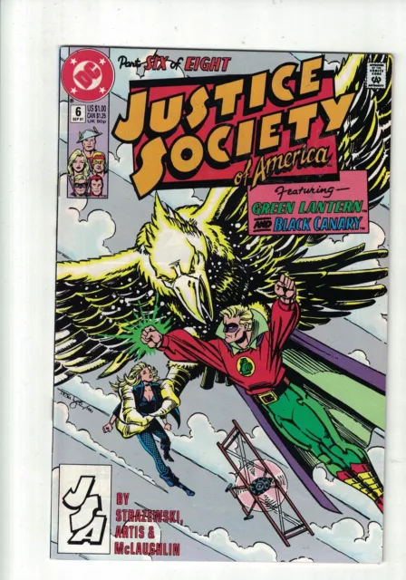 DC Comic Justice Society of America # 6 Sept 1991 Feat Black Canary & Green Lant